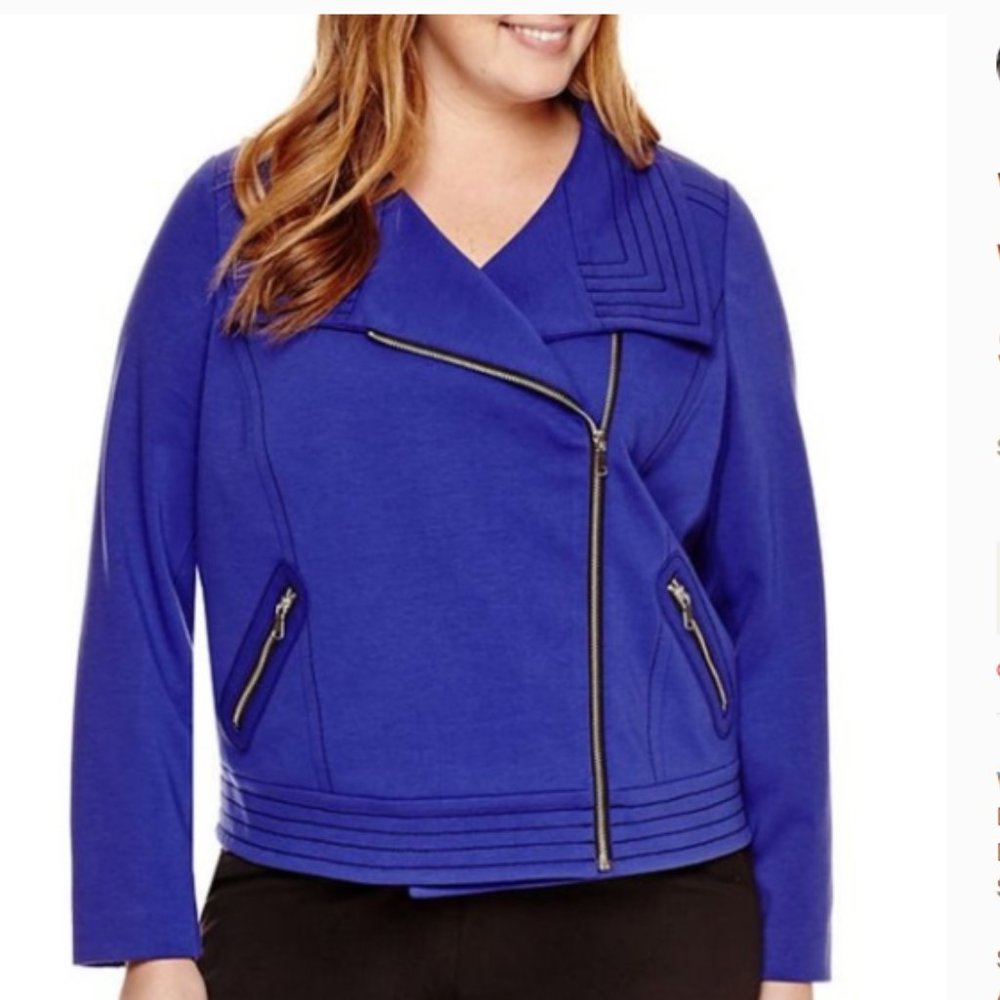 Worthington royal blue moto jacket (1202)